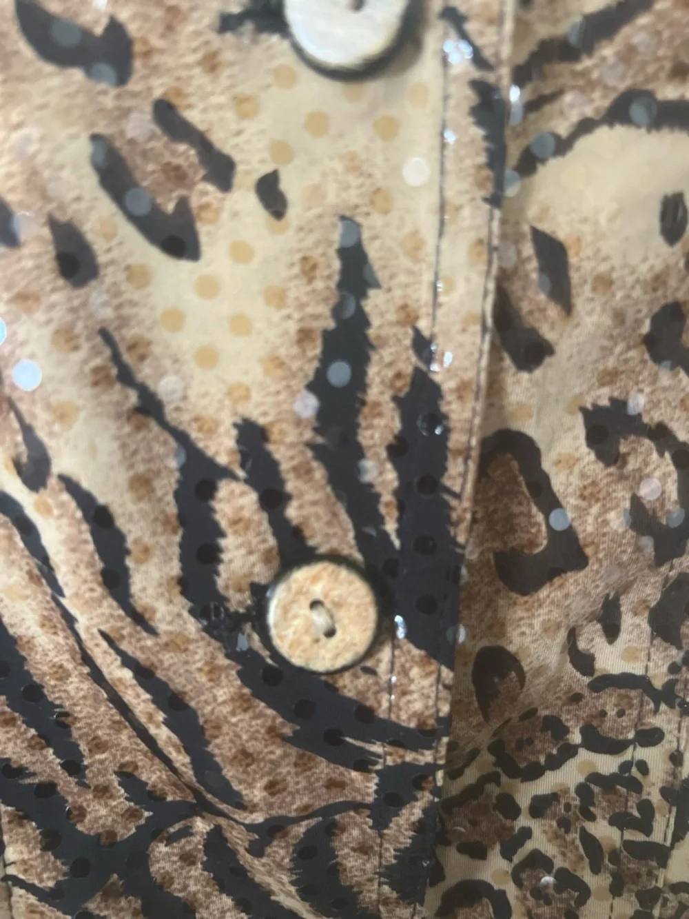 Mesmerize Leopard Tiger Print Cropped Jacket Small Western Glam Button Down - Picture 6 of 6